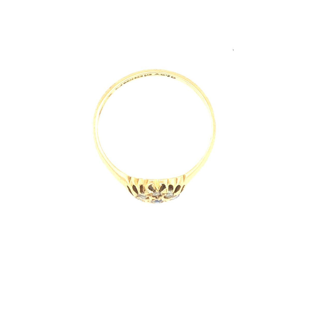 Late Victorian 18k Gold Sapphire and Rose-cut Diamond Cluster Ring The Vintage Jewellery Company