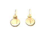 Mid-century Vintage 14k Gold Cameo Vintage Earrings with Fresh Water Pearls The Vintage Jewellery Company