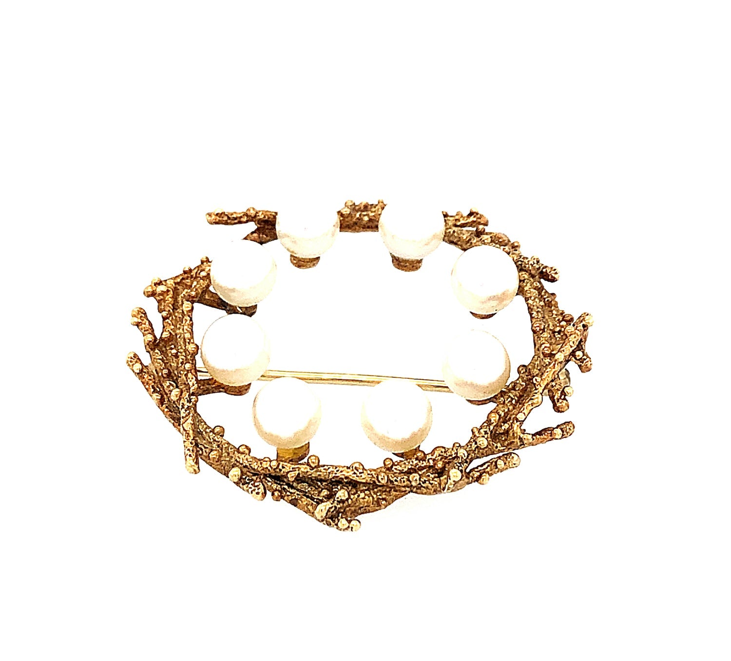 Mikimoto Pearl Gold Vintage Brooch
