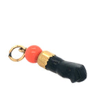 14ct Gold, Oynx &  Coral Figa Hand Pendant