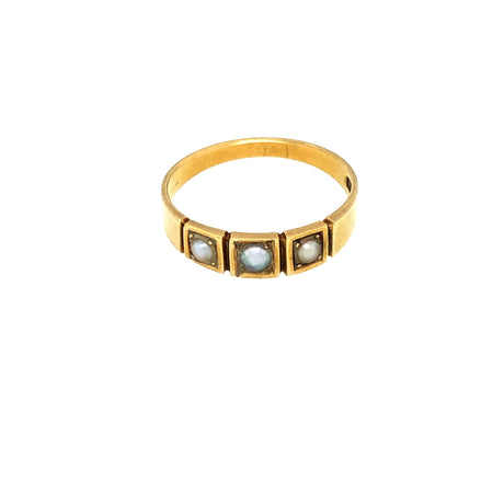 Victorian 18K Gold and Seed Pearl Ring The Vintage Jewellery Company