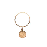 Victorian 9k Gold Ring With Hanging Bell Charm. The Vintage Jewellery Company