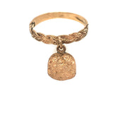 Victorian 9k Gold Ring With Hanging Bell Charm. The Vintage Jewellery Company