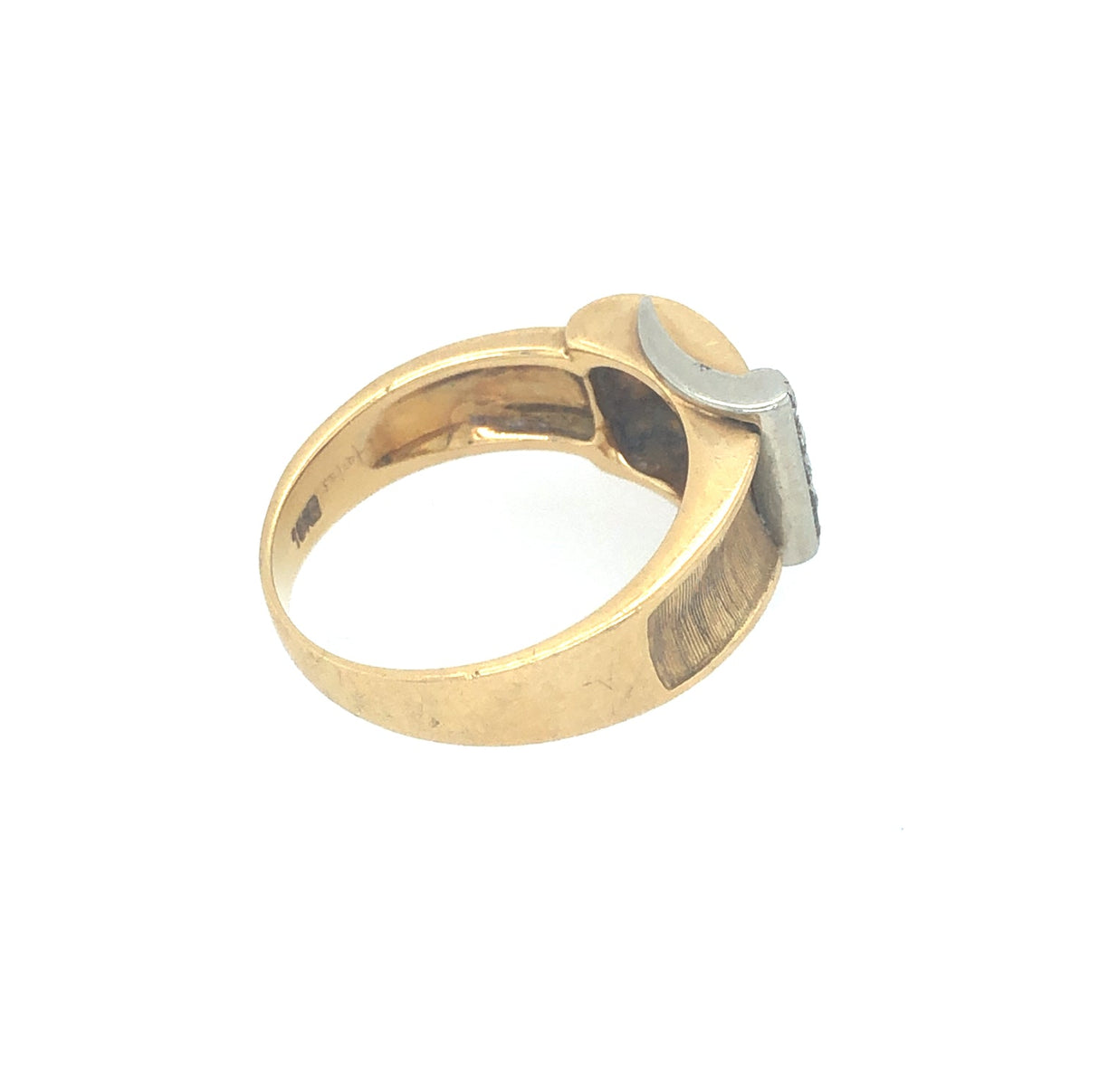 Vintage 18k Gold Buckle Ring Set With Diamonds The Vintage Jewellery Company