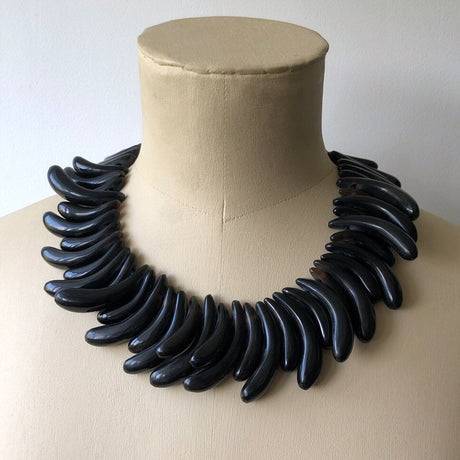 Vintage 1980s Monies - Gerda Lynggaard - Horn Statement Necklace - Signed The Vintage Jewellery Company