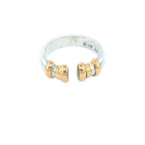 Vintage 1990s Platinum and 14k Gold Open Front Ring The Vintage Jewellery Company