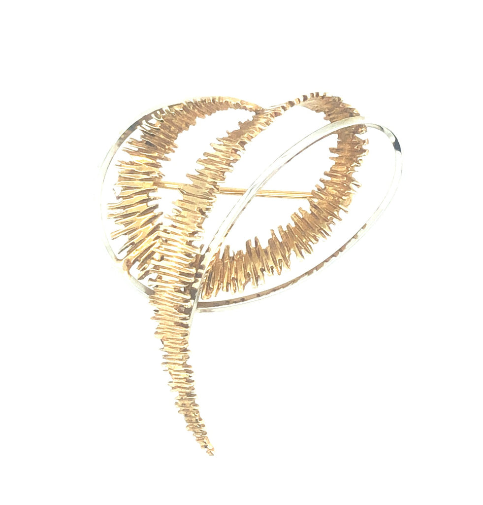 Vintage Abstract Gold Brooch The Vintage Jewellery Company