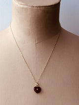 Vintage Carnelian Heart Pendant  with 18k Gold Heart Detail The Vintage Jewellery Company