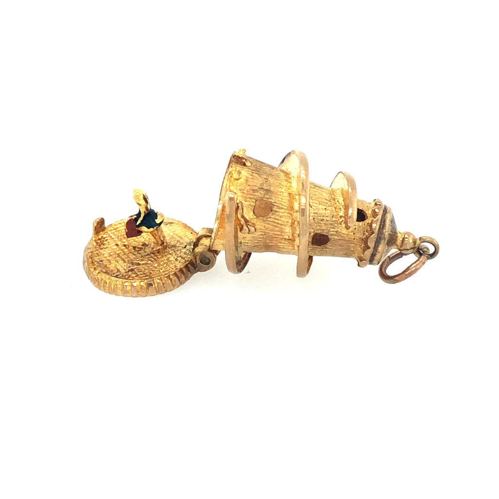 Vintage Gold Helter-Skelter Charm / Pendant The Vintage Jewellery Company