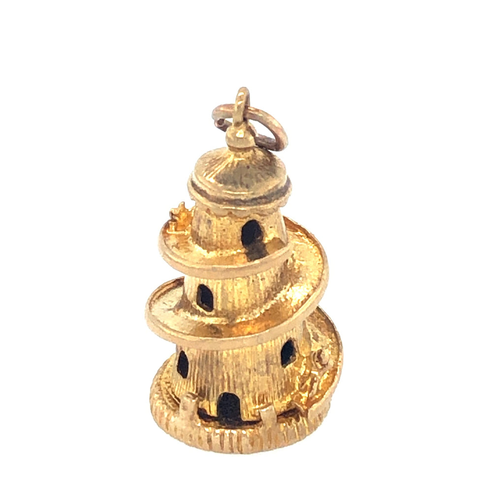 Vintage Gold Helter-Skelter Charm / Pendant The Vintage Jewellery Company