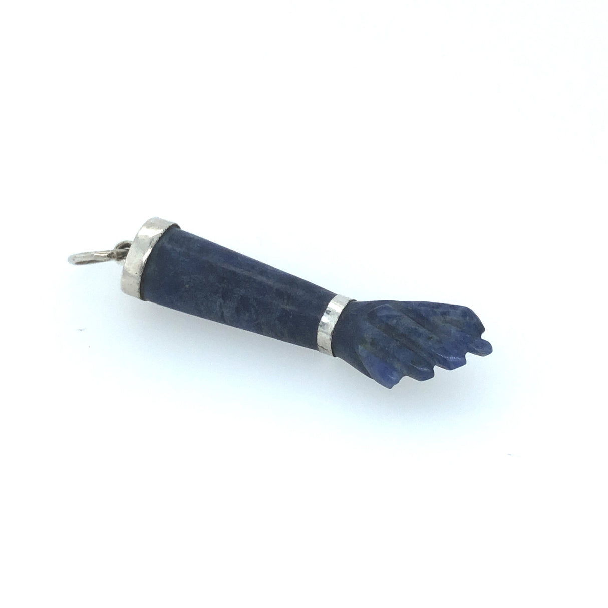 Vintage Lapis Lazuli and Silver Figa Pendant The Vintage Jewellery Company