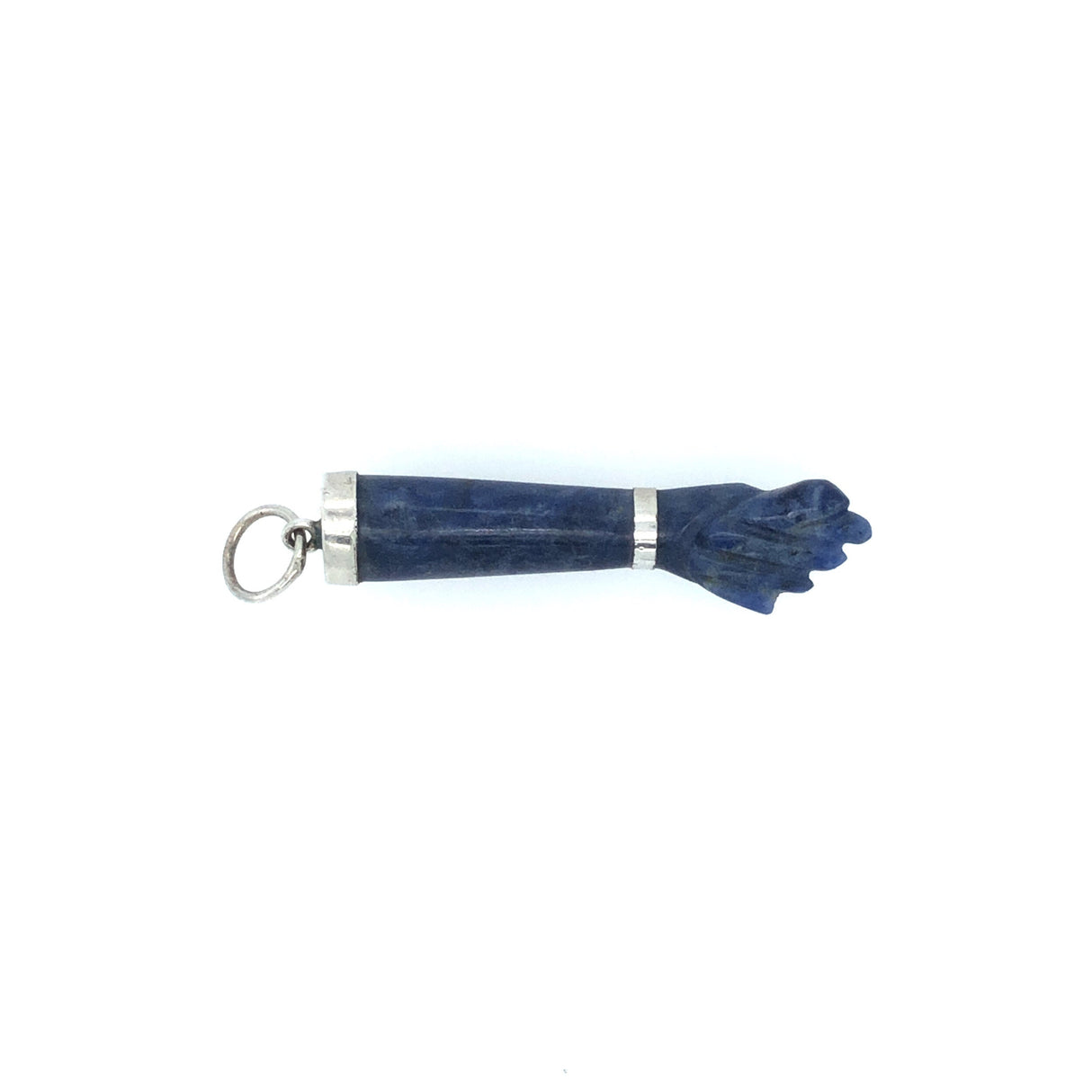 Vintage Lapis Lazuli and Silver Figa Pendant The Vintage Jewellery Company