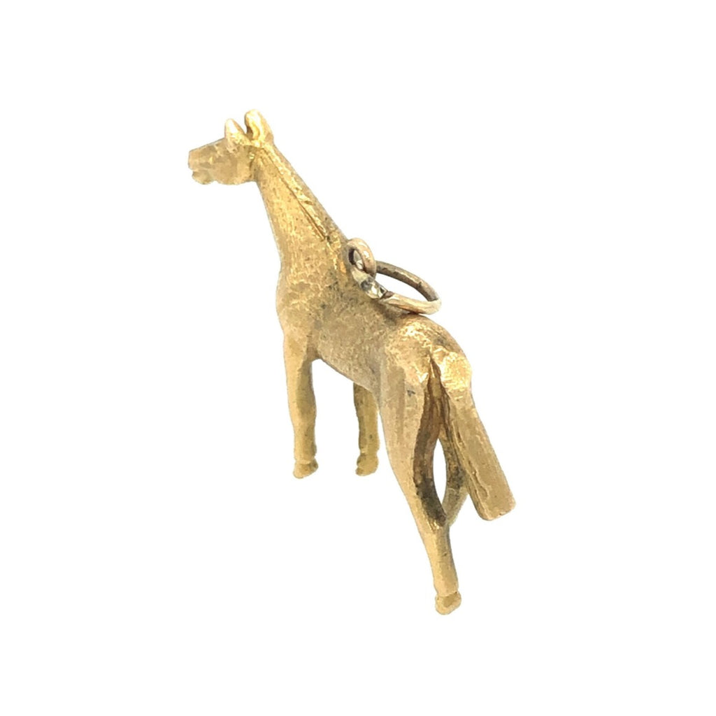 Vintage Large 9k Gold Horse Pendant The Vintage Jewellery Company