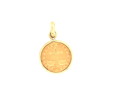 Vintage 1950s 18ct Cornucopia 1 Lire Coin Pendant