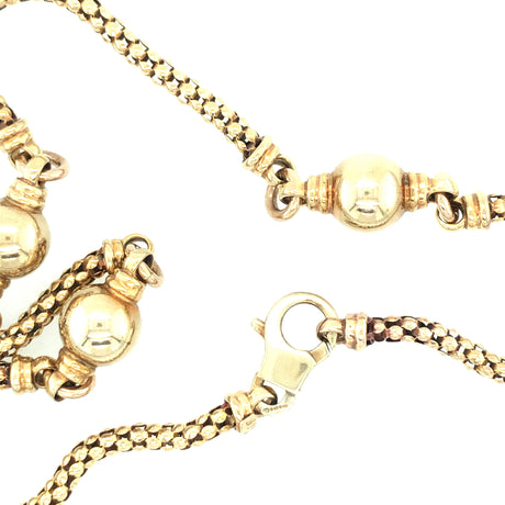 Vintage 1990s Italian Gold Ball Necklace