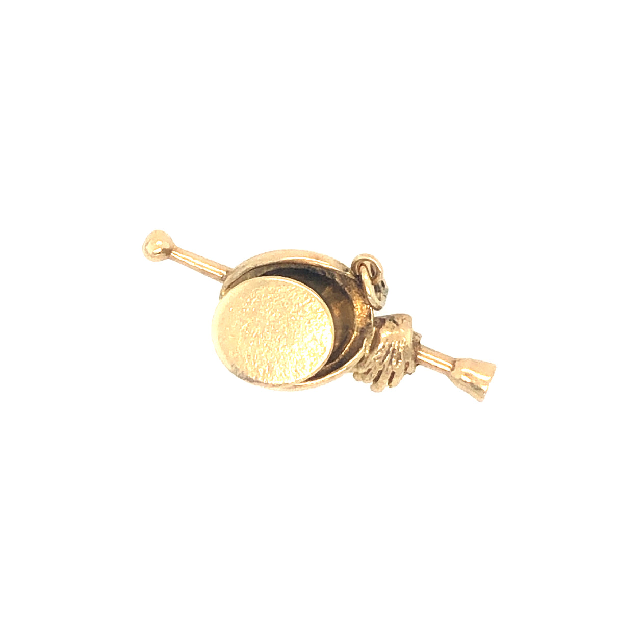 Vintage 9ct Gold Top Hat & Cane Pendant
