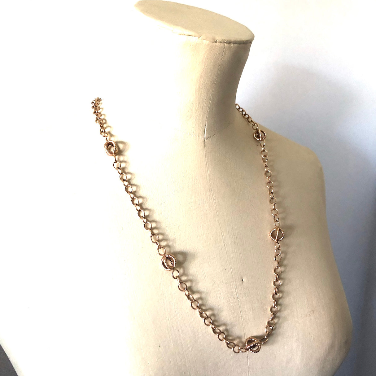 Vintage 9k Gold Cable Chain with Open Spheres