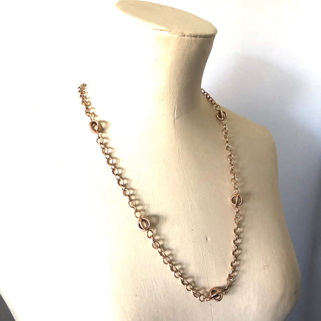 Vintage 9k Gold Cable Chain with Open Spheres