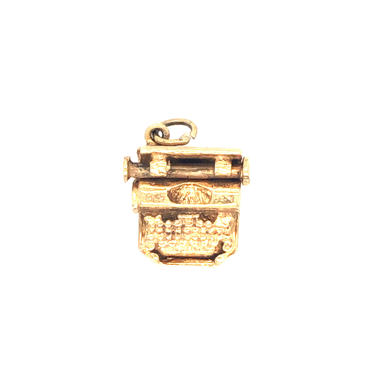 Vintage Gold Typewriter Charm with Moveable Carriage