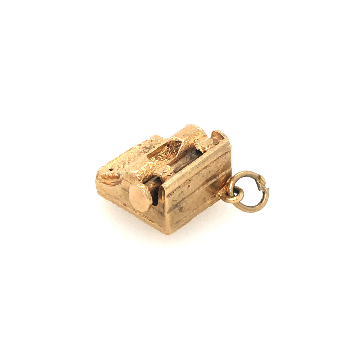 Vintage Gold Typewriter Charm with Moveable Carriage
