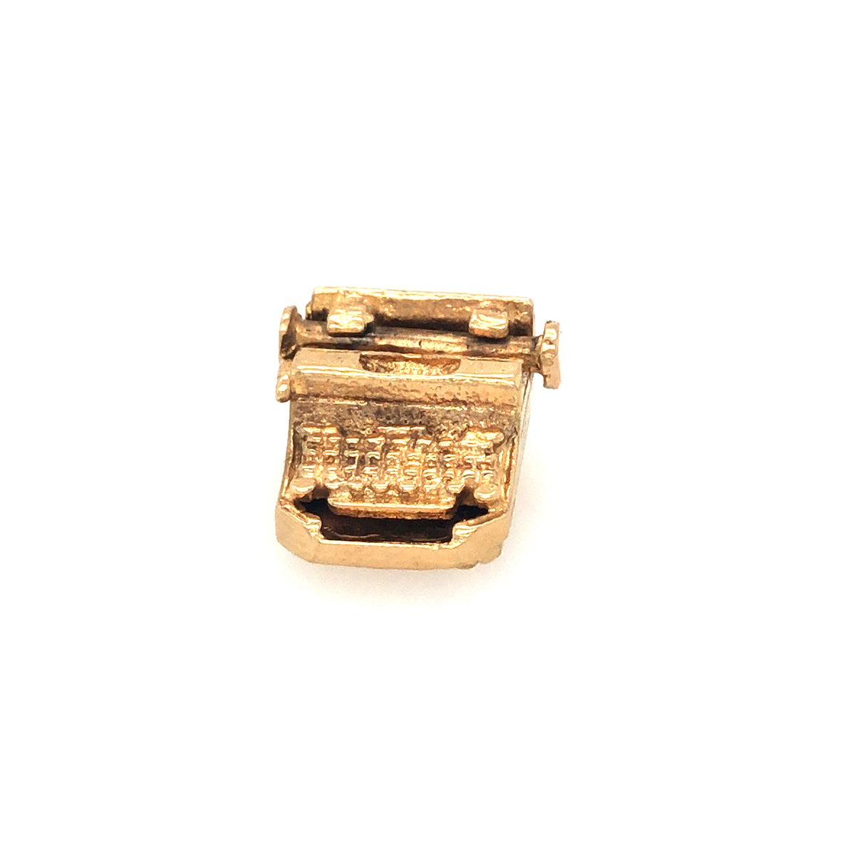 Vintage Gold Typewriter Charm with Moveable Carriage