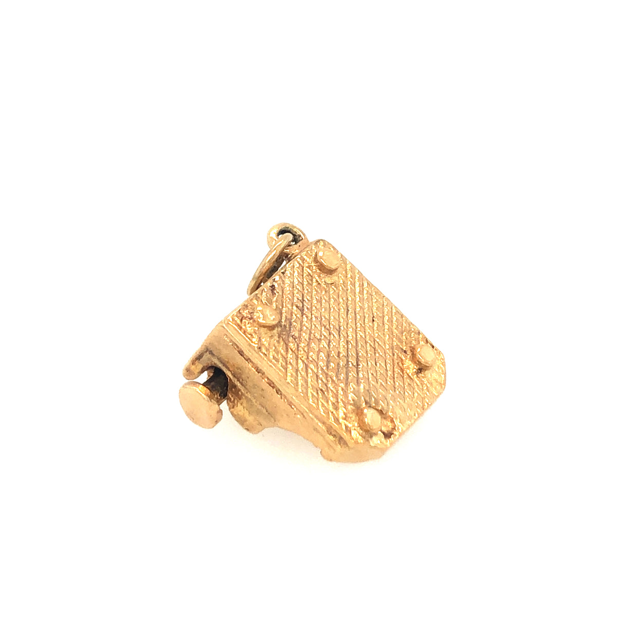 Vintage Gold Typewriter Charm with Moveable Carriage