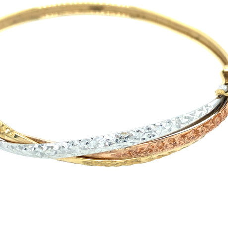 Vintage Italian Tri-Colour Gold Crossover Bracelet