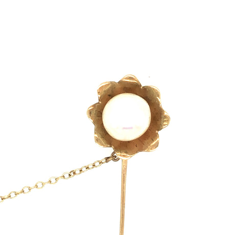 Vintage Pearl Stick Pin in 9ct Gold
