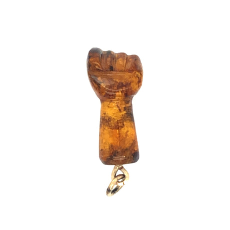 Vintage Tiger Eye Quartz and Gold Figa Pendant