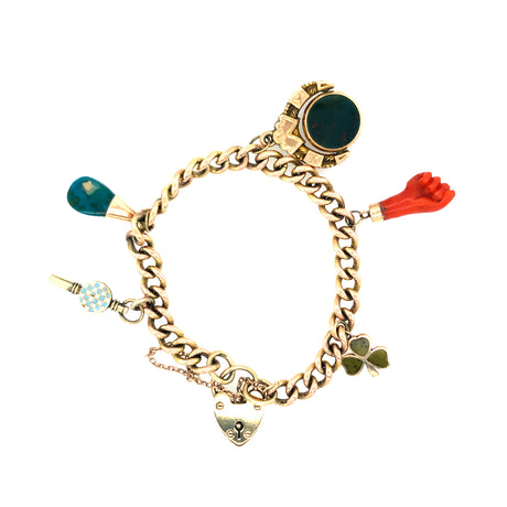 Vintage Charm Bracelet With Coral Hand