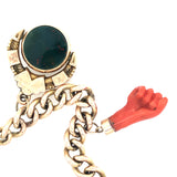 Vintage Charm Bracelet With Coral Hand