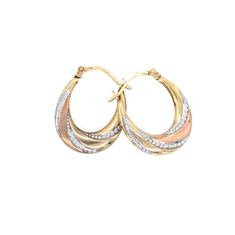 Vintage gold oval earrings 