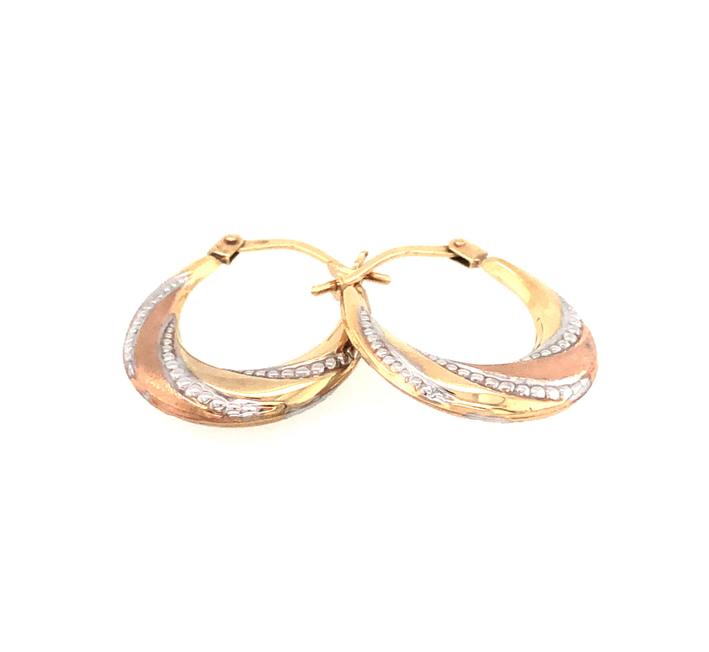 Vintage gold oval earrings 