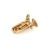 Vintage gold tuba charm pendant 1960s
