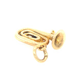 Vintage gold tuba charm pendant 1960s