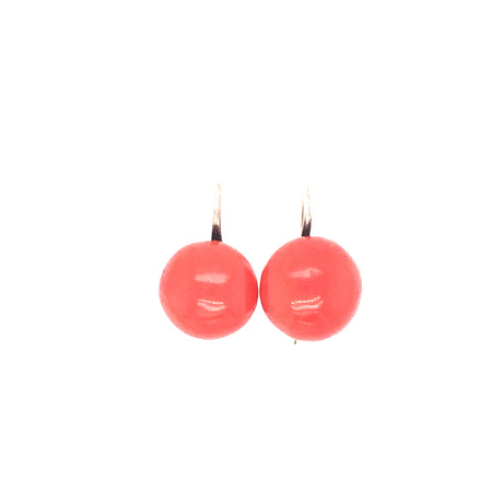 gold and coral earrings