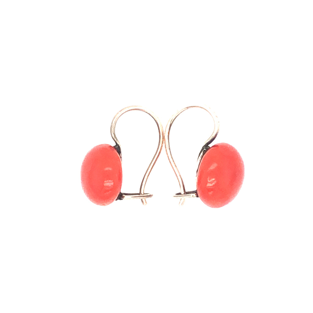 vintage gold and coral earrings