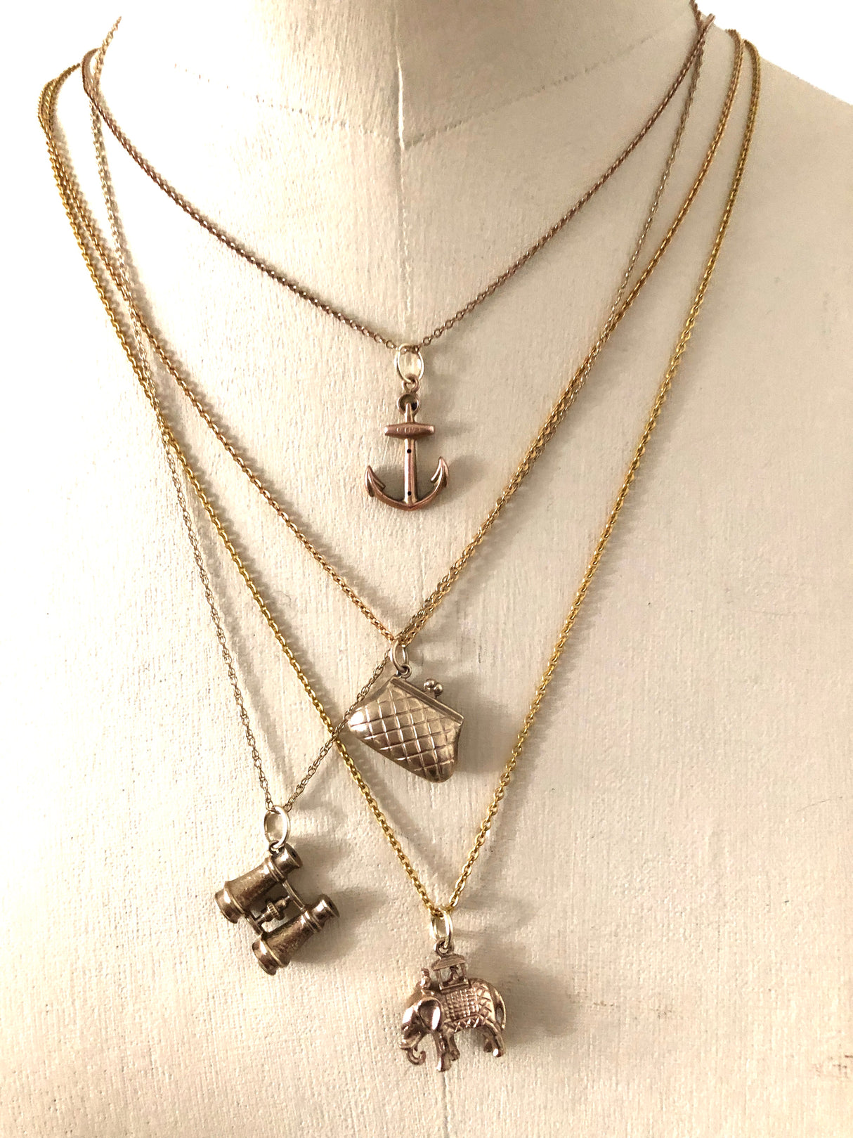 Victorian antique gold anchor pendant 