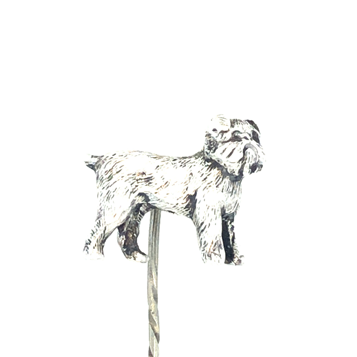 Edwardian Silver Dog  Stick Pin / Tie Pin